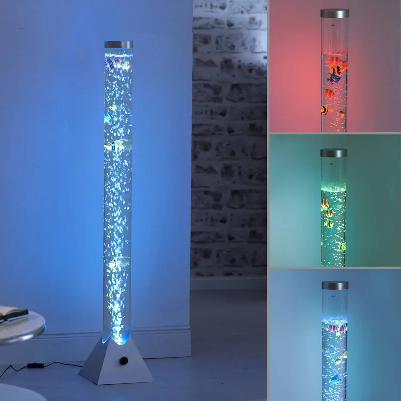 Kolumna wodna Ava z diodami LED i rybkami, 120cm
