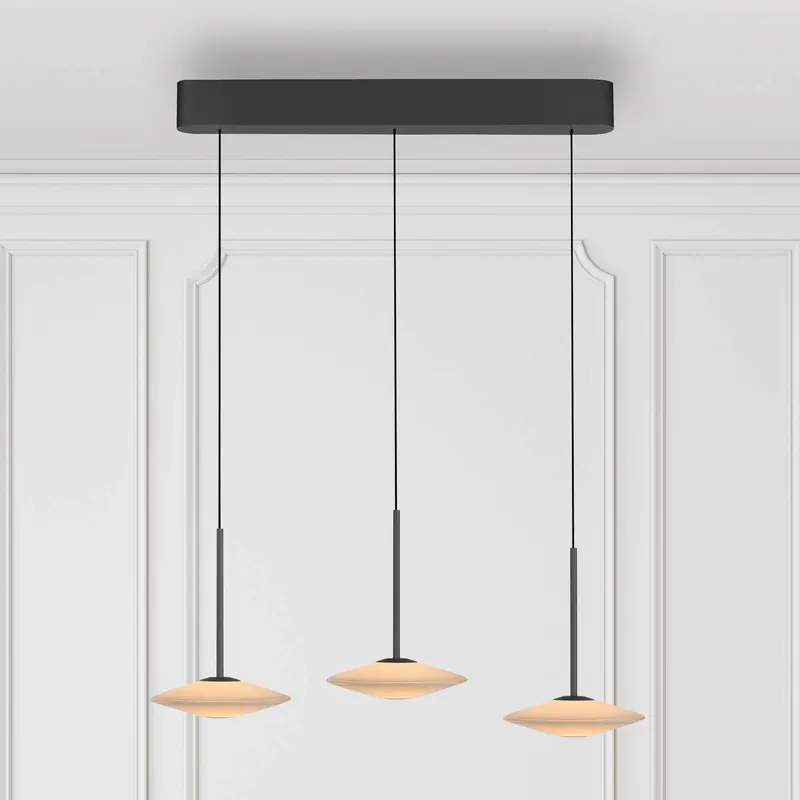 Paul Neuhaus lampa wisząca LED Elipsa, 3-punktowa, biała/czarna