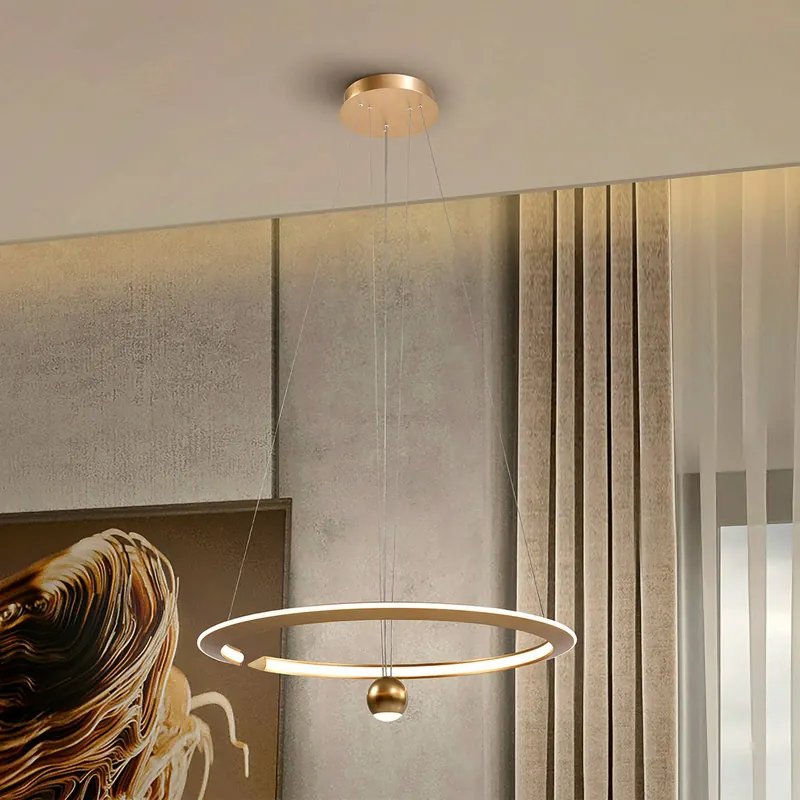 Lampa wisząca LED Orane w kolorze złotym, z regulacją wysokości, Ø 60 cm