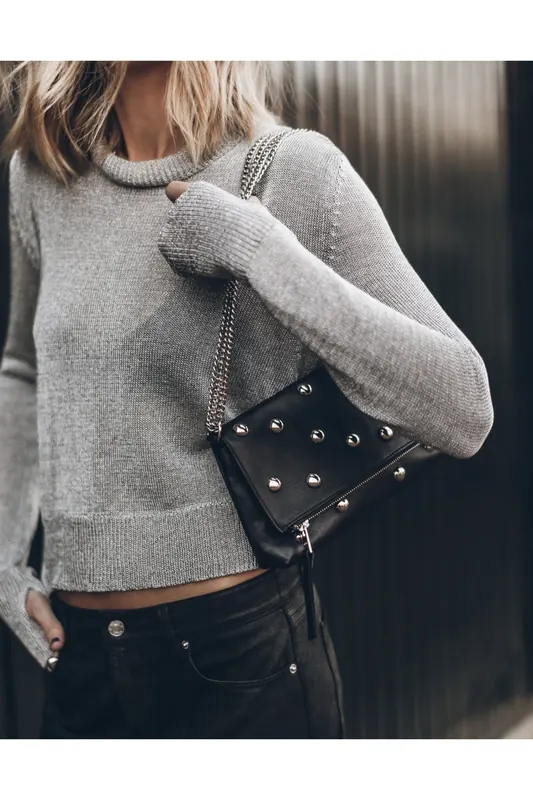 Mikuta The Black Studded Zowie Bag Maat: OS | Handtassen Outlet | Dames | Zwart