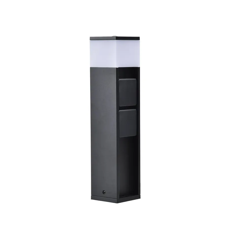 Lampa cokołowa LED MAINS, ciemnoszara, 37 cm, IP54, 2 gniazda