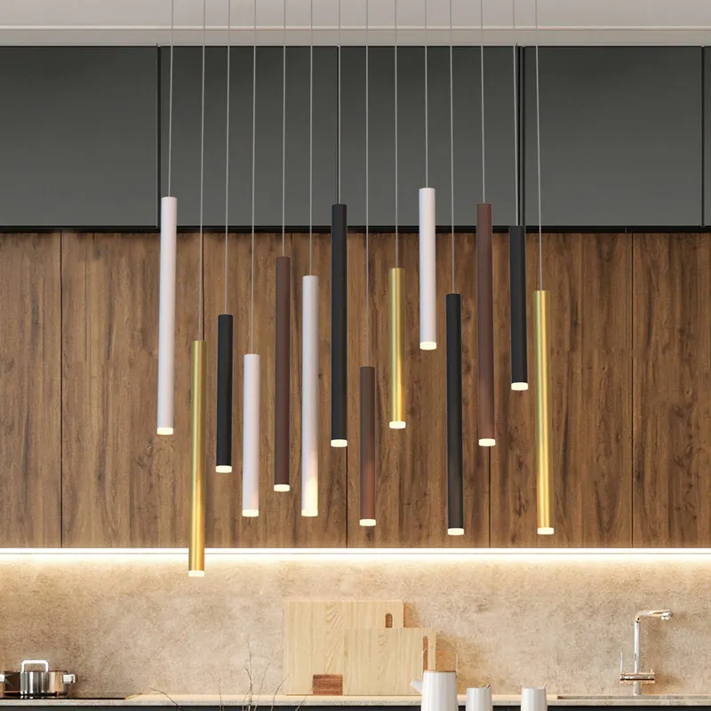 Lampa wisząca LED Cala, 14 świateł, długa, aluminium, żelazo