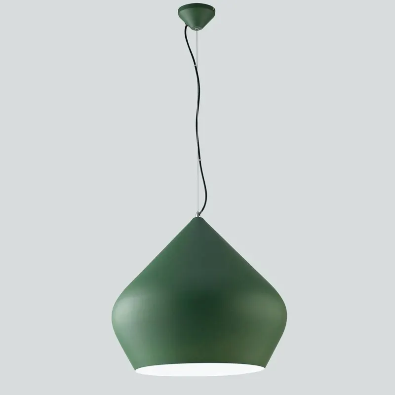 Żyrandol Tholos, zielono-biały, Ø 52 cm, metalowy