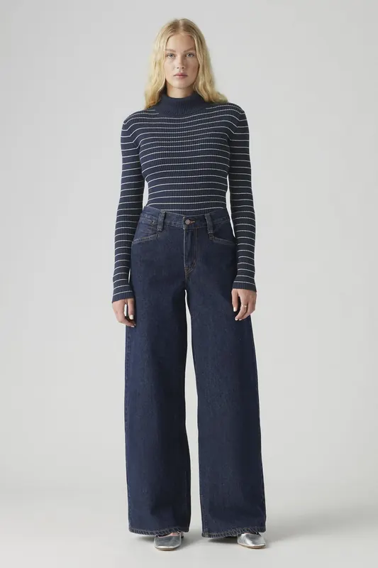 Levi's 94 Baggy Wide Leg Shaded View Maat: W26L31 | Wijde Broeken Outlet | Dames | Blauw