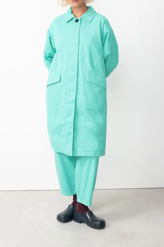 American Vintage Izatown Coat Oasis Maat: XS/S | Trenchcoats Outlet | Dames | Blauw