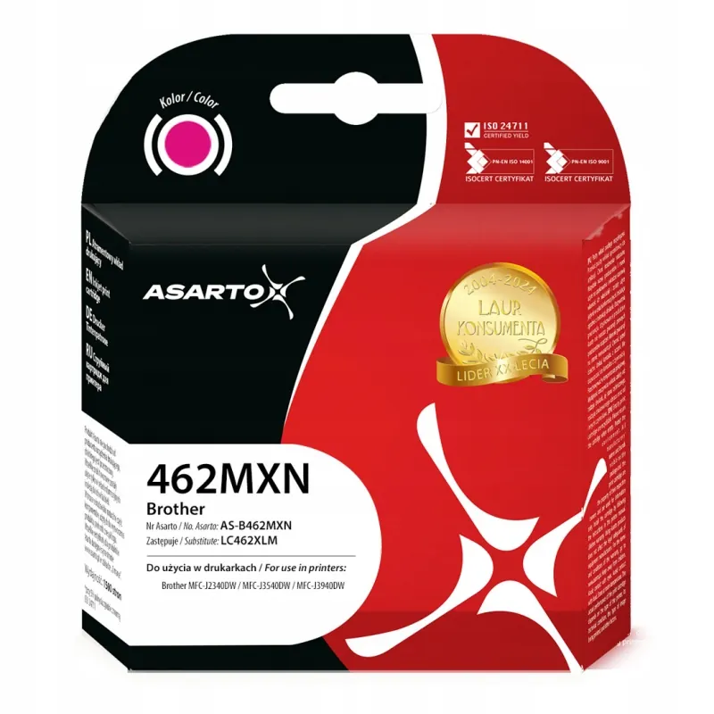 Tusz Asarto do Brother 462MXN LC462XLM 1500 str. magenta