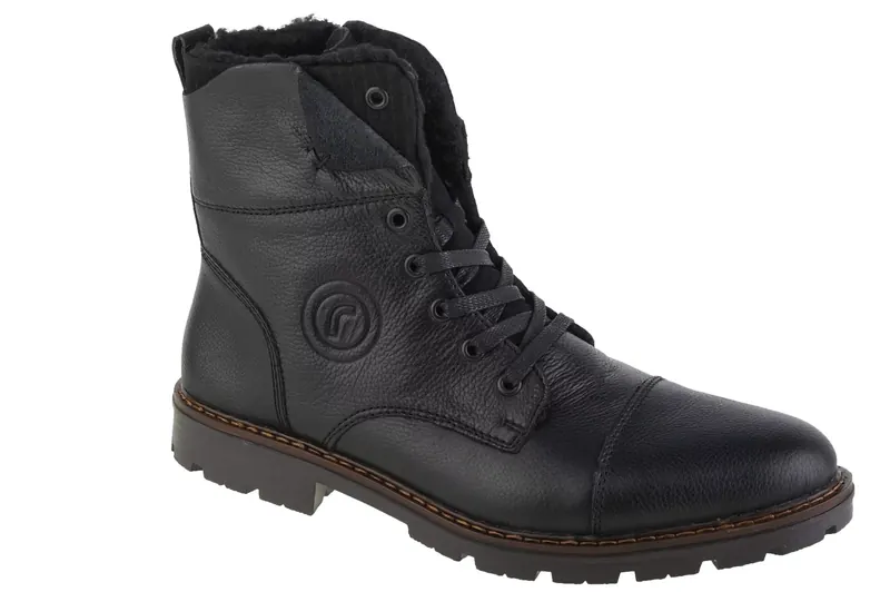Rieker Boots 32133-00, Męskie, Czarne, trzewiki, skóra licowa, rozmiar: 43
