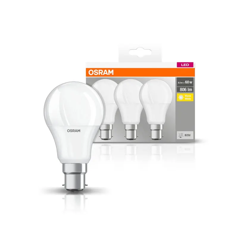 OSRAM żarówka LED Classic B22d 8,5W 806lm 3 szt.