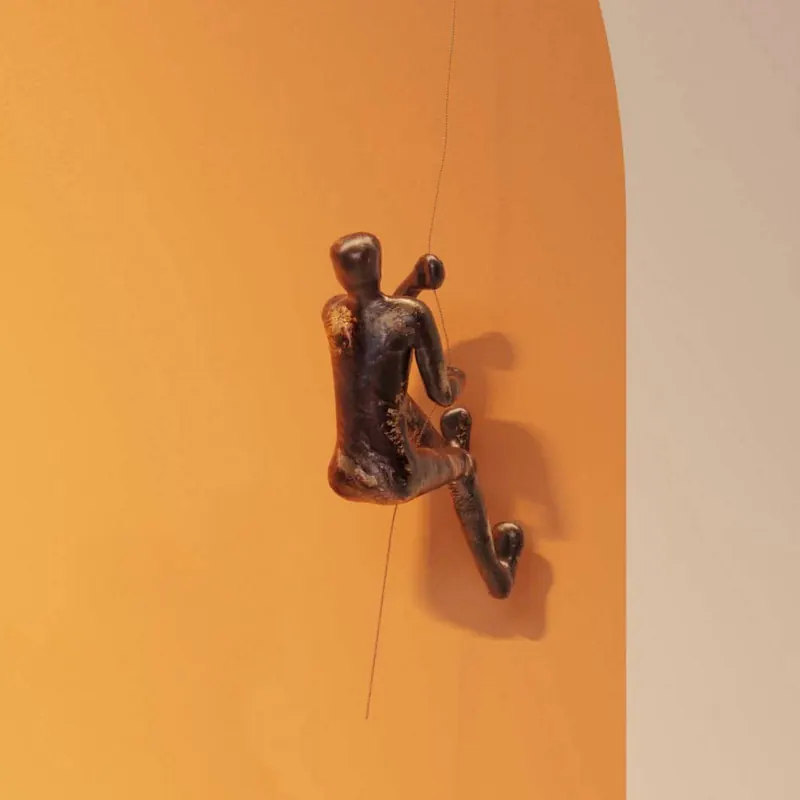 Obiekt ścienny KARE Climber Rope, polyresin, wysokość 51 cm, brązowy