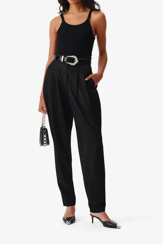 IRO Paris Marona Trouser Shiny Black Maat: 38 | Pantalons Outlet | Dames | Zwart