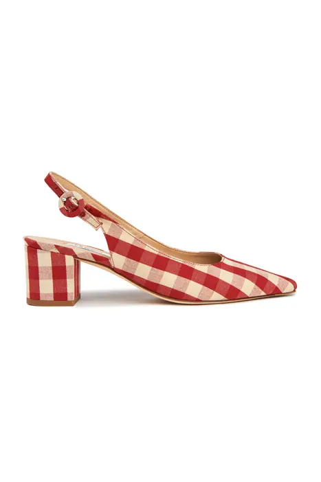 LK Bennett Ada Block Heel Slingback Ivory/red Maat: 44 | Sandalen Outlet | Dames | Grijs
