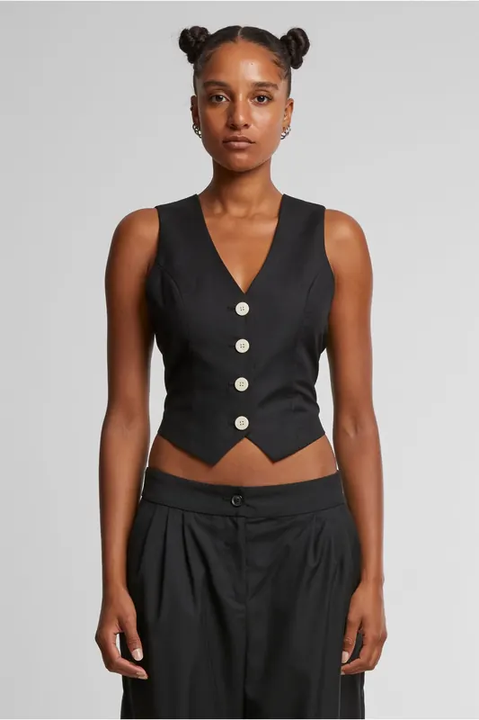 Urban Classics Ladies Classic Vest Black Maat: XL | Gilets Outlet | Dames | Zwart