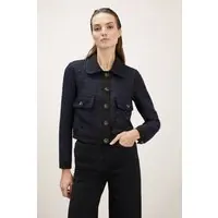 Motivi Tweed Jacket With Collar Blue Maat: 36 | Korte Jassen Outlet | Dames | Blauw