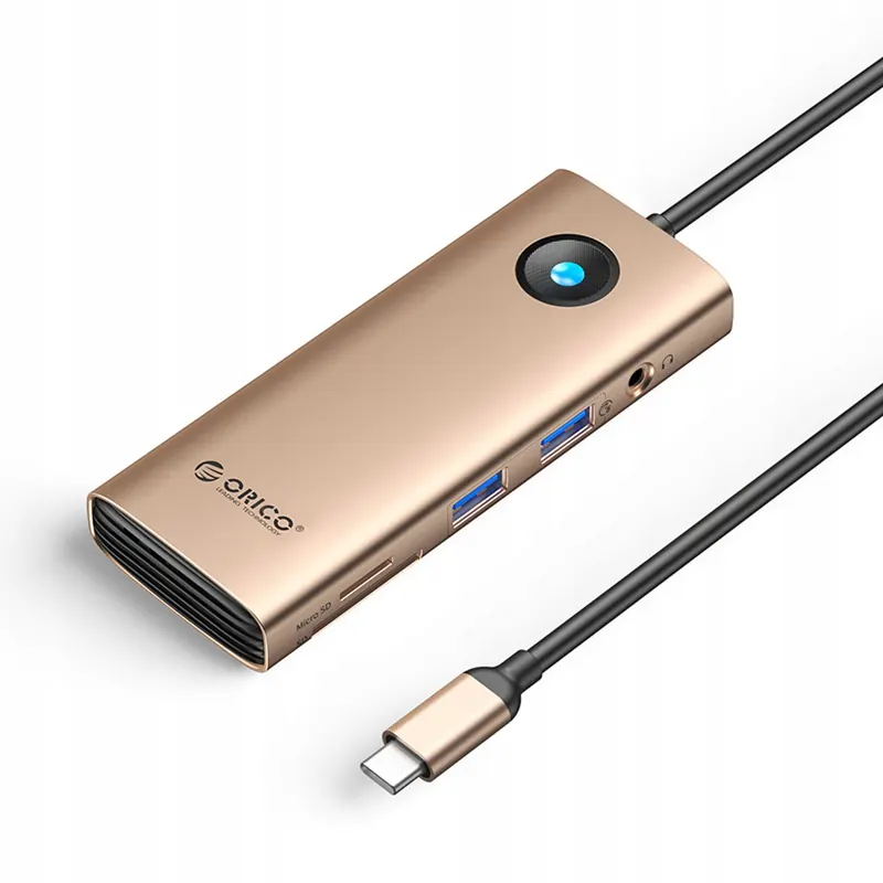 Hub 8w1 Usb-c Usb-a Usb-c Hdmi Sd microSD RJ45 mini jack Pd 100W 4K 60Hz