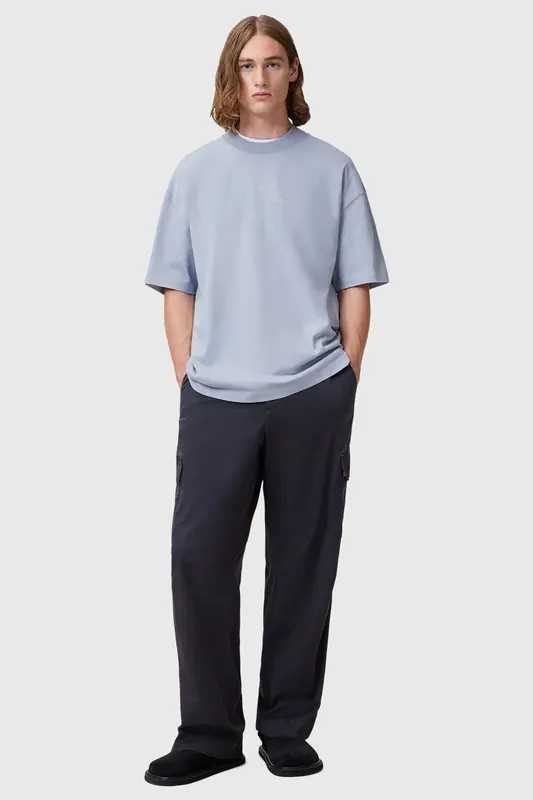 AllSaints Tierra Ss Crew Willow Blue Maat: XS | Basic T-Shirts Outlet | Heren | Blauw