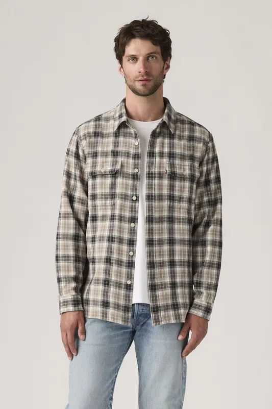 Levi's Jackson Worker Overshirt Maat: L | Casual Overhemden Outlet | Heren | Zwart