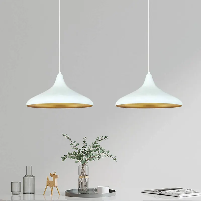 Lampa wisząca Claus, biała, długość 85 cm, 2-punktowa, metalowa