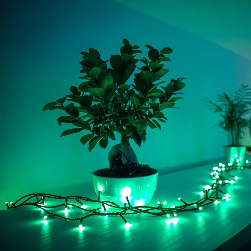 Łańcuch świetlny twinkly RGB, czarny, 250 lampek 20m
