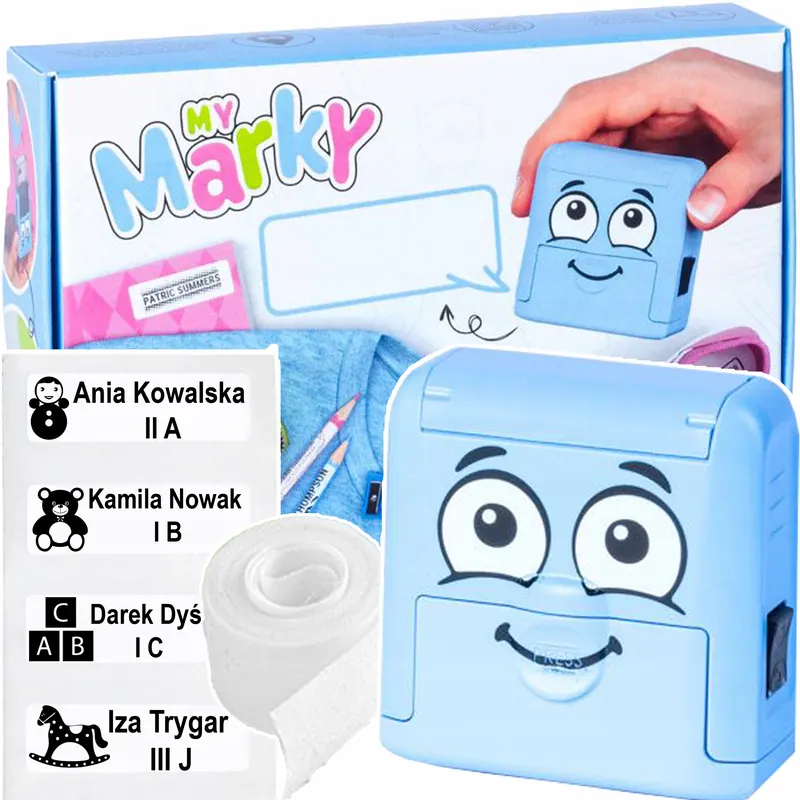 Pieczątka Do Odzieży Colop My Marky 20 Niebieska Z Tasiemką I Etykietami