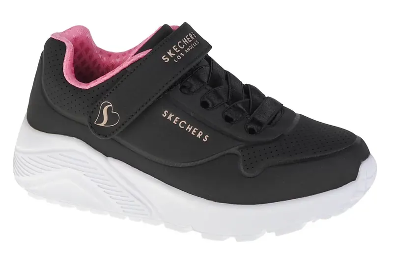 Skechers Uno Lite 310451L-BKRG, Dla dziewczynki, Czarne, buty sneakers, skóra syntetyczna, rozmiar: 34
