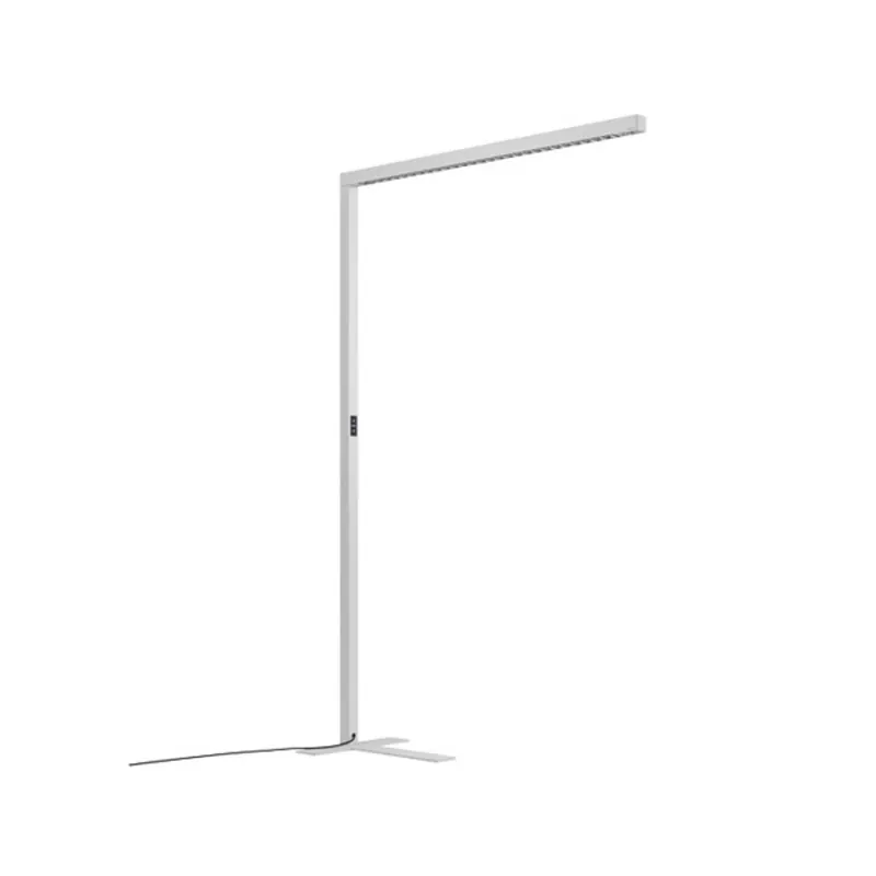 Lampa stojąca LED Straight.single, srebrna, 4000 K, czujnik, 205 cm