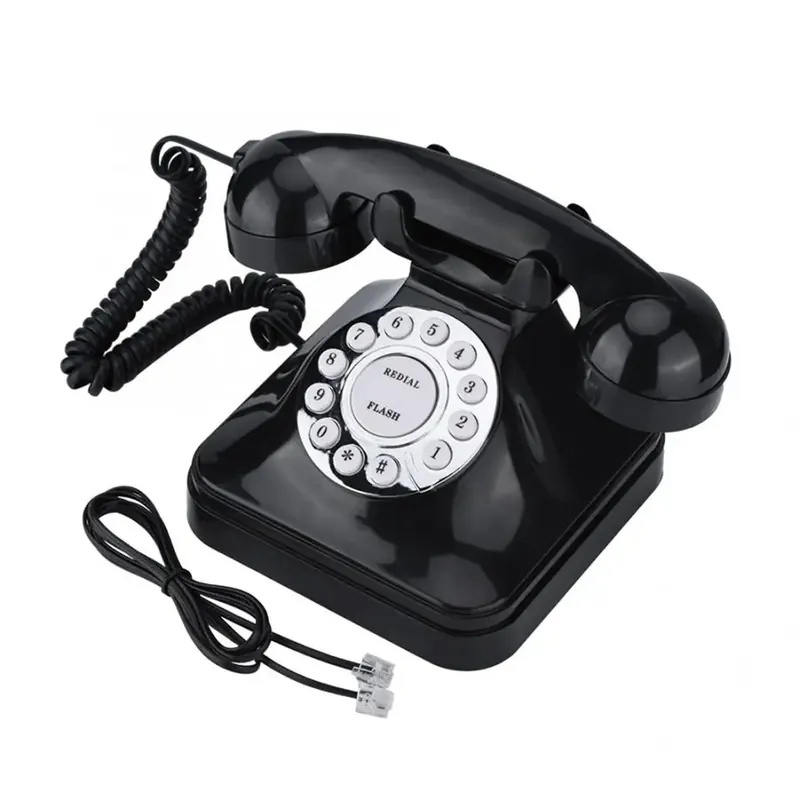 Vintage European Landline Telephone for Home/Office/Hotel,Black HD Call Large Button Antique Landline Telephone Dropshipping