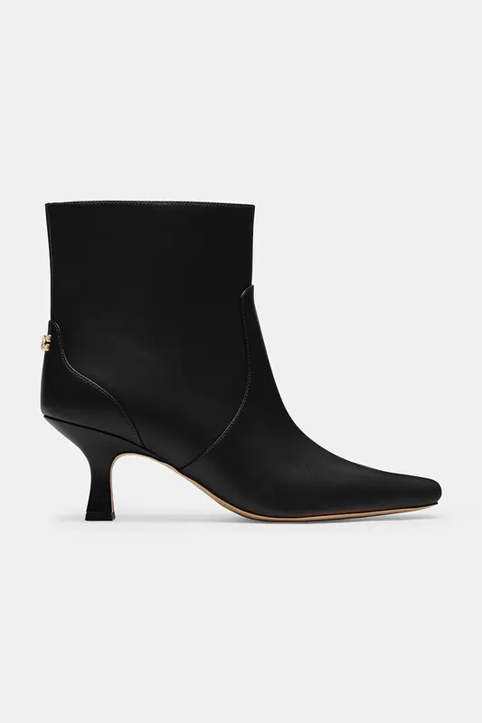 Coach botki skórzane Sculpted C Kitten Heel Leather Bootie