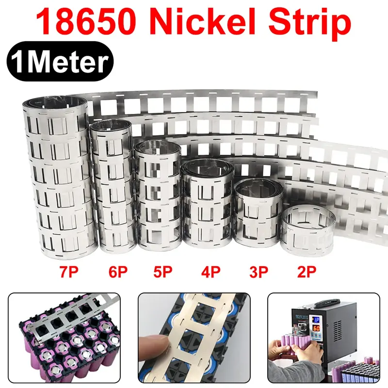 1 metr 0,15 * 27 mm Taśma niklowa Bateria litowa Taśmy niklowe do akumulatora 18650 2P / 3P / 4P5P / 6P / 7P Taśma niklowa do zgrzewania punktowego