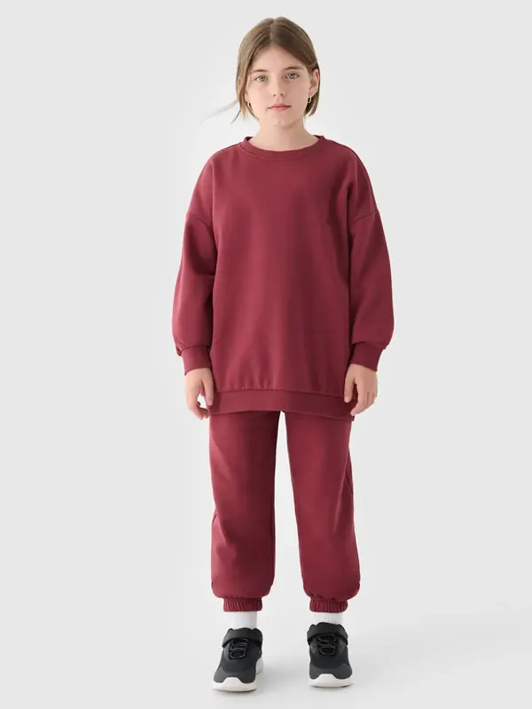4F spodnie dresowe dziecięce unisex 4FJWAW24TTROU0920 czerwone (152)