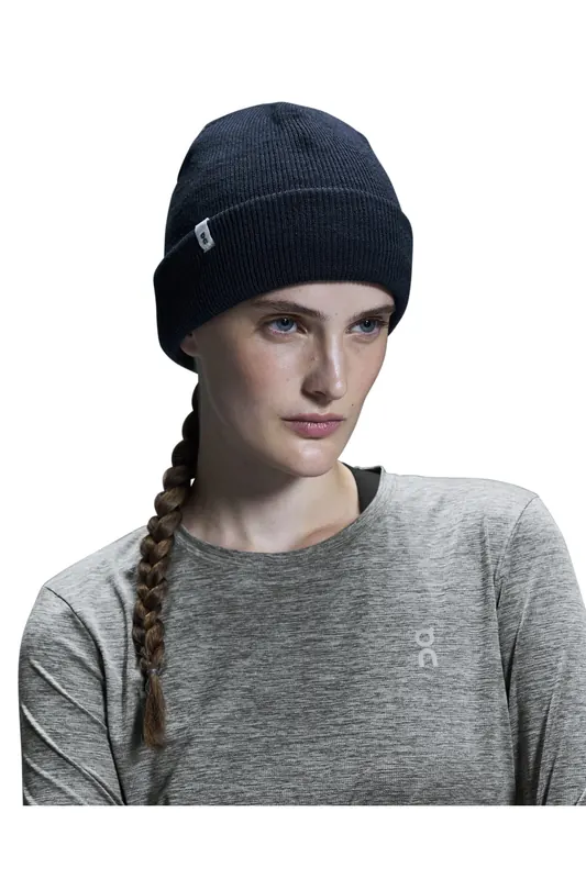 On Merino Beanie 1 Unisex Navy Maat: OS | Hoeden Outlet | Unisex | Blauw