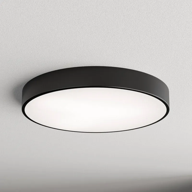 Lampa sufitowa Cleo dyfuzor szklany, czarna Ø 60cm