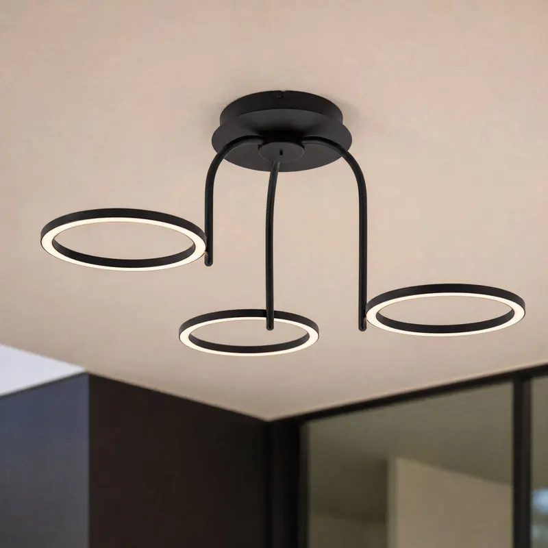 Zewnętrzna lampa sufitowa zewnętrzna LED Lucande Sylvara, czarna, CCT,