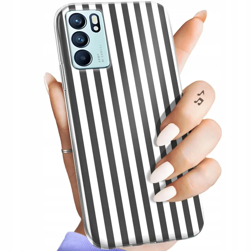 Etui Do Oppo Reno 6 5G Paski Linie Fale Obudowa Pokrowiec Case