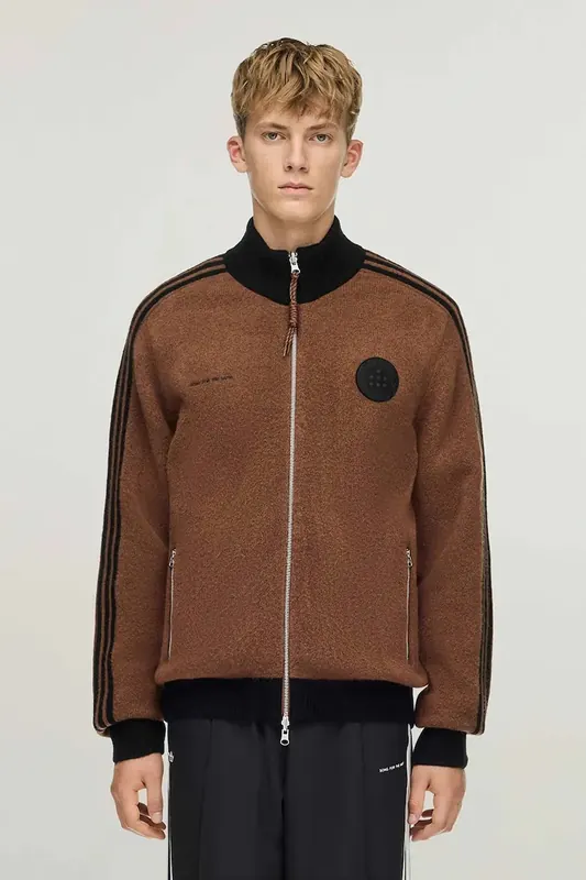 adidas Originals x SFTM sweter rozpinany z dodatkiem wełny męski