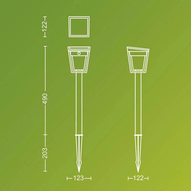 Lampa z grotem ziemnym LED Philips Nissa UE, tworzywo sztuczne, IP44