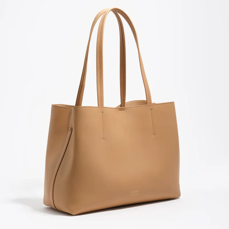 Torba shopper średnia skóra orzech laskowy