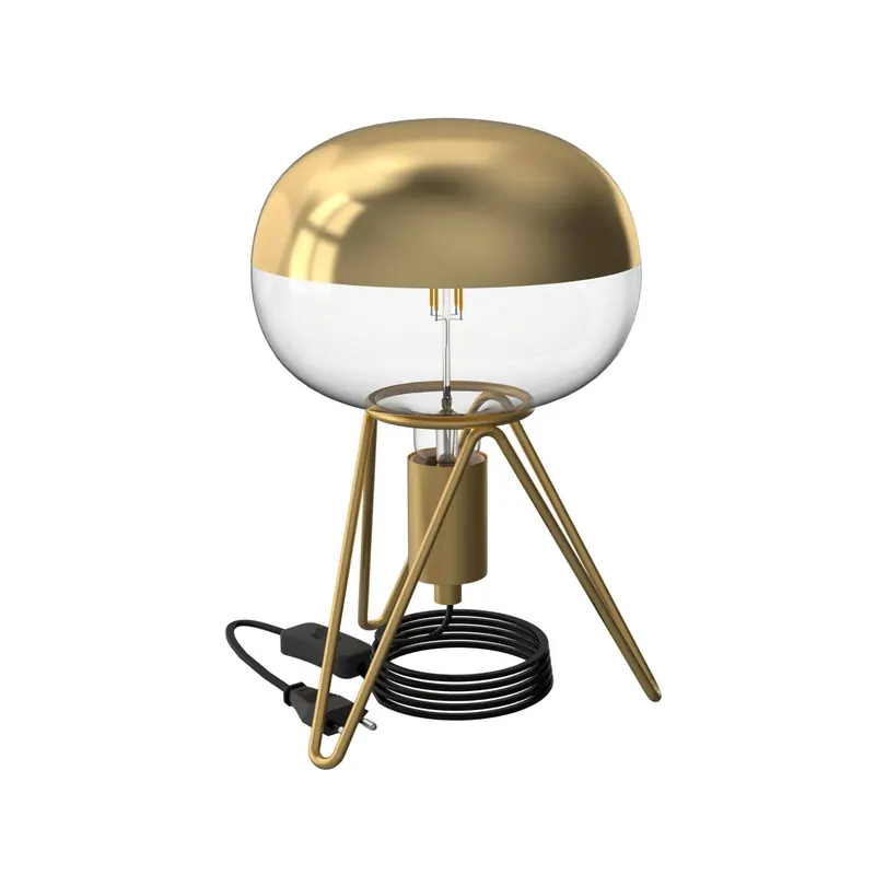 Calex Tripod lampa stołowa, złota