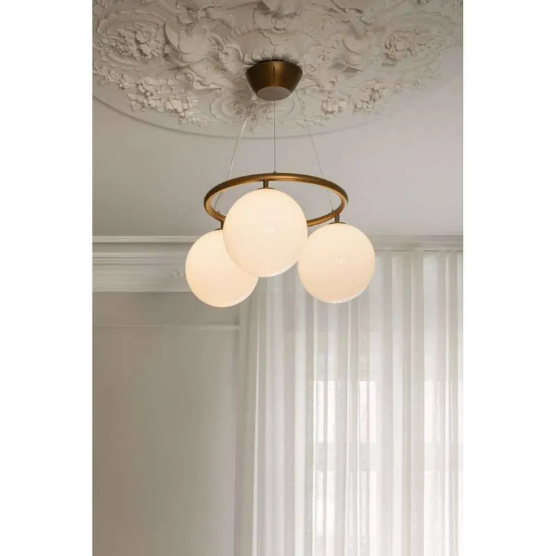 Żyrandol Nuura Miira 3 Circular, Ø 54 cm, brąz/opal