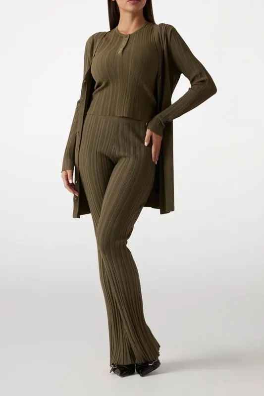 GUESS Marciano By  Giada Slv Sweater Top Army Olive Maat: S | Longsleeves Outlet | Dames | Bruin