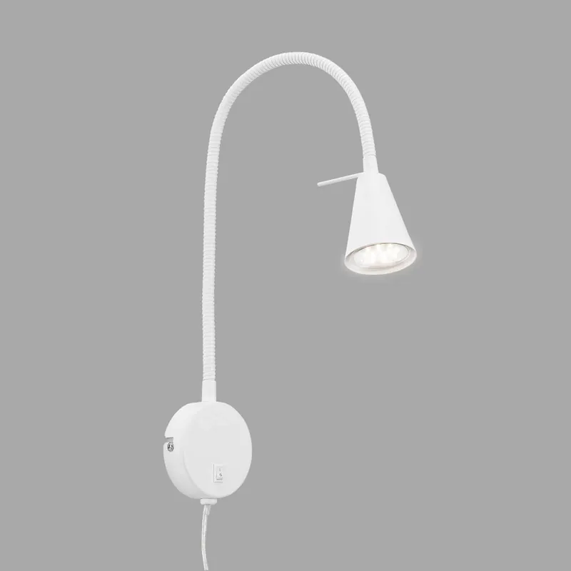 Kinkiet LED Tusa, biały, metal, 45 cm, elastyczne ramię