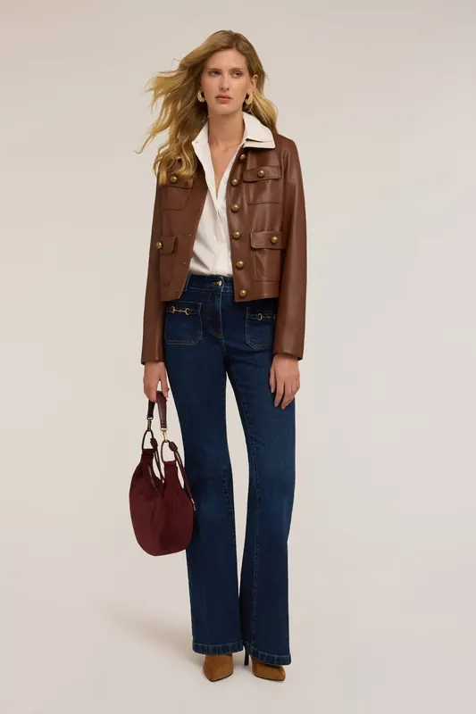 Motivi Flare Jeans With Metal Toggles Blue Maat: 34 | Flared Jeans Outlet | Dames | Blauw