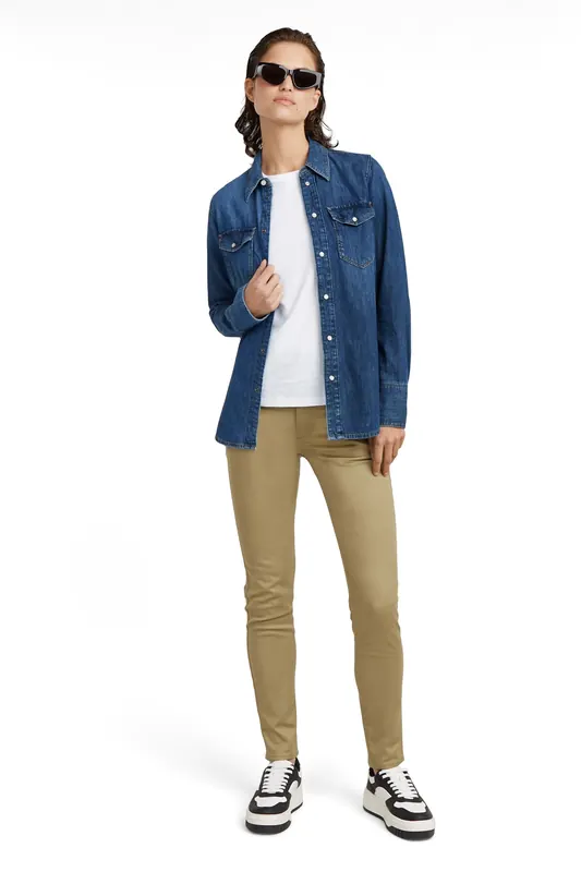 G-Star Weld High Skinny Chino Dark Green Maat: W29L32 | Chino's Outlet | Dames | Bruin