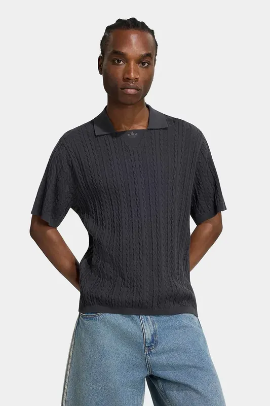 adidas Originals  Cable Knit polo swetrowe męskie bawełniane