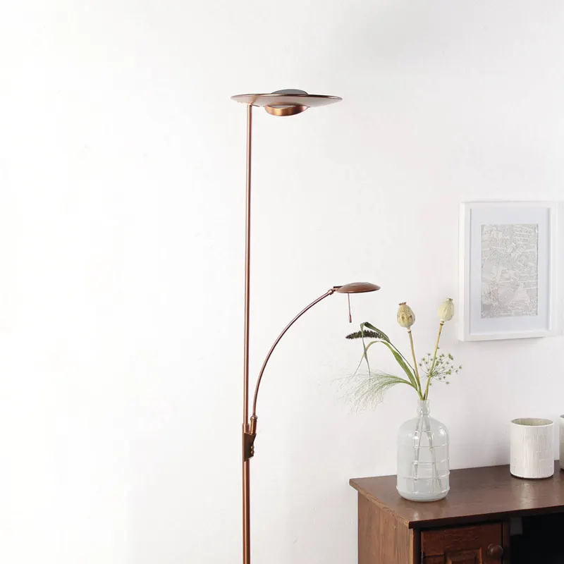 Kolor brązu, lampa stojąca LED Zentih, ściemniacz