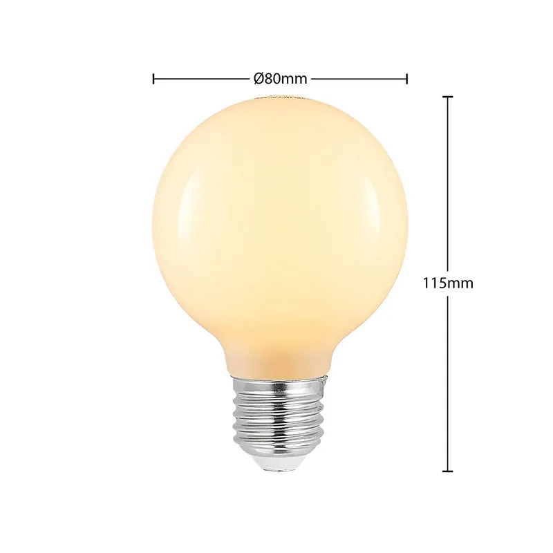 LED E27 4W G80 2 700 K ściemniana opal 3 szt.