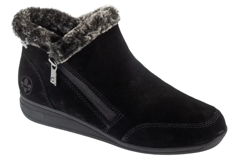 Rieker Booties 47256-00, Damskie, Czarne, trzewiki, skóra zamszowa, rozmiar: 41
