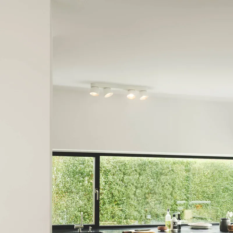Downlight Pitcher, biały/srebrny, 4-punktowa, metalowa, GU10