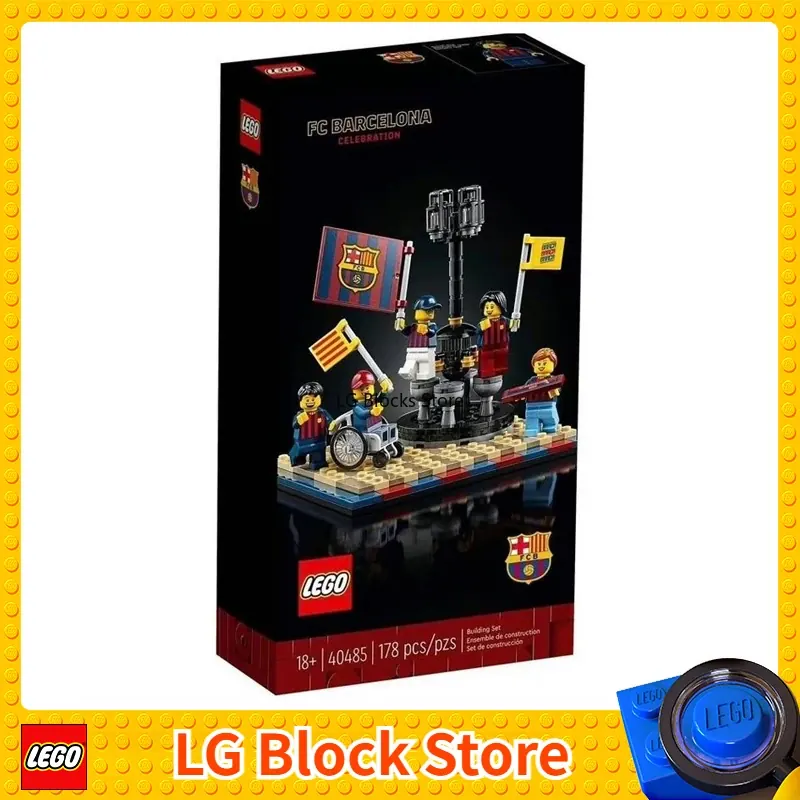 LEGO 40485 FC Barcelona Celebration z 4 minifigurkami i akcesoriami dla dorosłych dzieci 18+ Wystrój domu Prezent urodzinowy (178 sztuk)