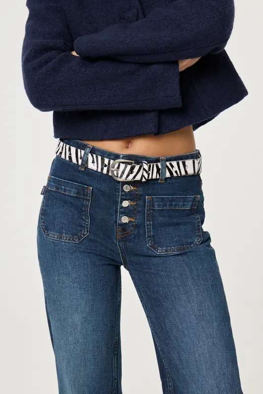 Fabienne Chapot Hairy Belt Black/cosy White Maat: 95 | Riemen Outlet | Dames | Zwart
