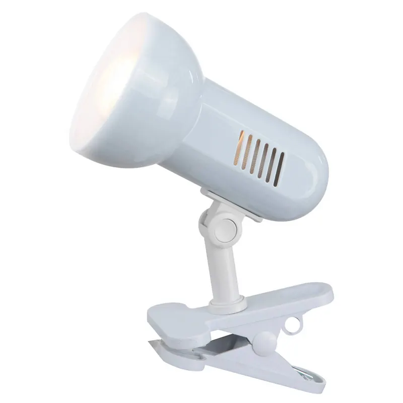 Lampa z klipsem Basic, biała, regulowana